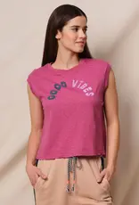 Sundry Clothing Cropped Muscle Tank Good Vibes