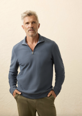 Faherty Textured Knit Quarter Zip