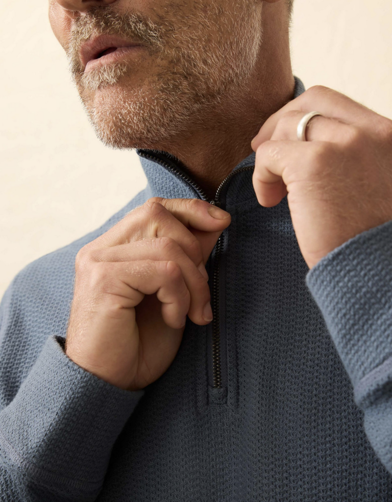 Faherty Textured Knit Quarter Zip