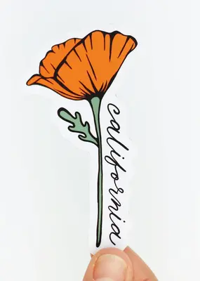 Union Made California Poppy Sticker