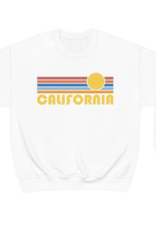 Hey Mountains California Retro Sunrise Crewneck