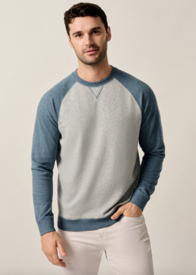 Johnnie-O Weyburn Ripple Knit Baseball Sweatshirt