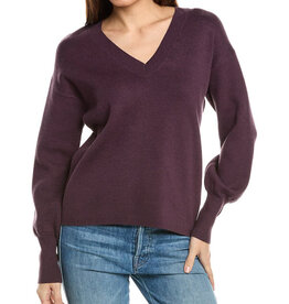 Oat V Neck Balloon Sleeve Sweater
