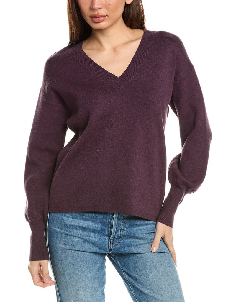 Oat V Neck Balloon Sleeve Sweater
