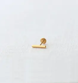 Kris Nations Bar Titanium Flat Back Stud Earring