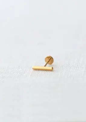 Kris Nations Bar Titanium Flat Back Stud Earring