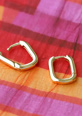 Kris Nations Oval Huggie Hoop Earrings