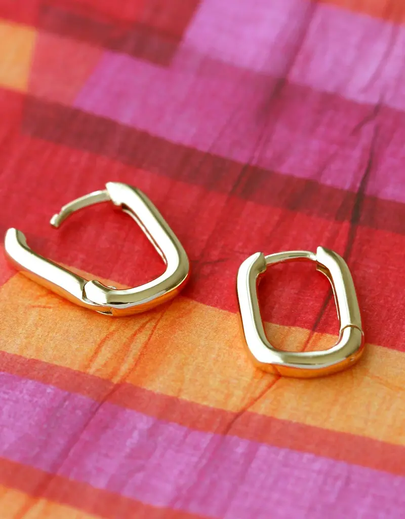 Kris Nations Oval Huggie Hoop Earrings
