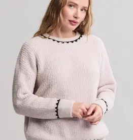 Barefoot Dreams CC Ribbed Sweater w/ Blanket Stitch