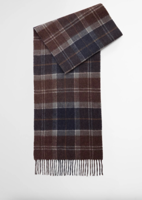 Barbour Lambswool Tattersall Scarf / Mightnight Oak
