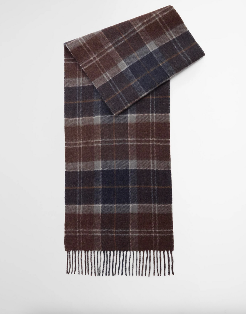 Barbour Lambswool Tattersall Scarf / Mightnight Oak