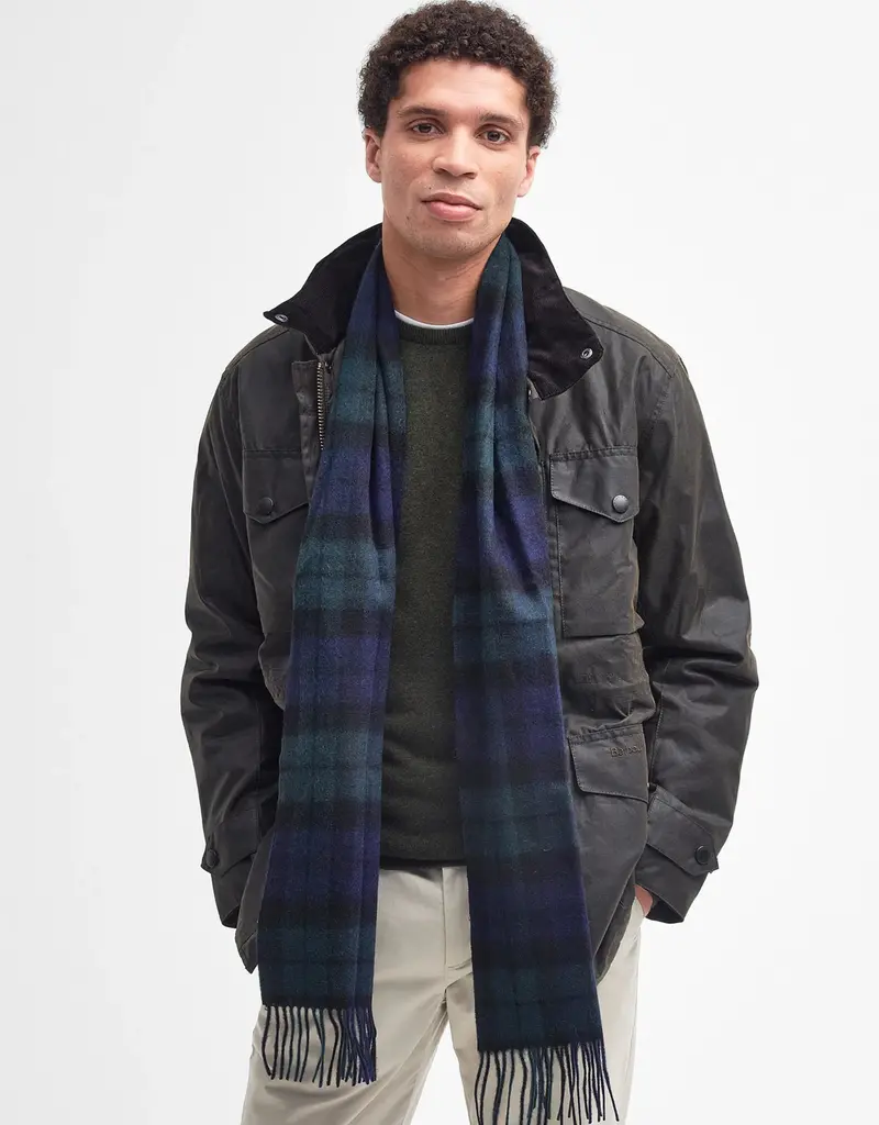 Barbour New Check Tartan Scarf / Black Watch