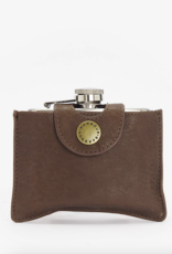 Barbour 4oz Hinged Hip Flask Brown