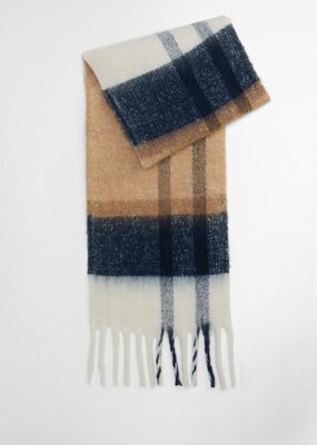 Barbour Isla Tartan Boucle Scarf Hessian Tartan