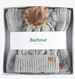 Barbour Penshaw Beanie and Scarf Gift Set Grey
