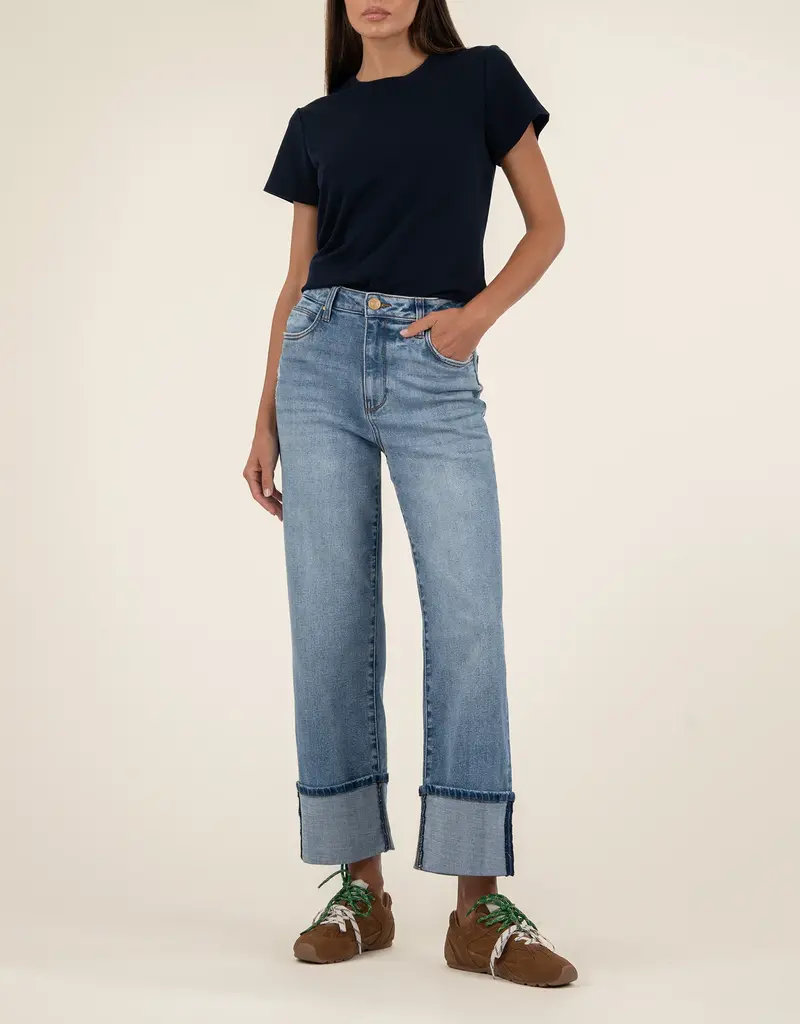 Kut from the Kloth Sienna High Rise Straight Leg Roll Up 5"