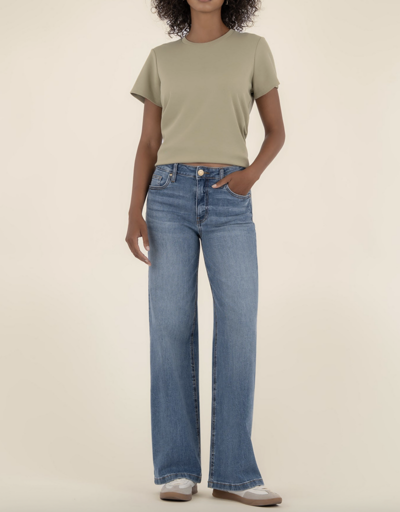Kut from the Kloth Jean High Rise Wide Leg Clean Hem