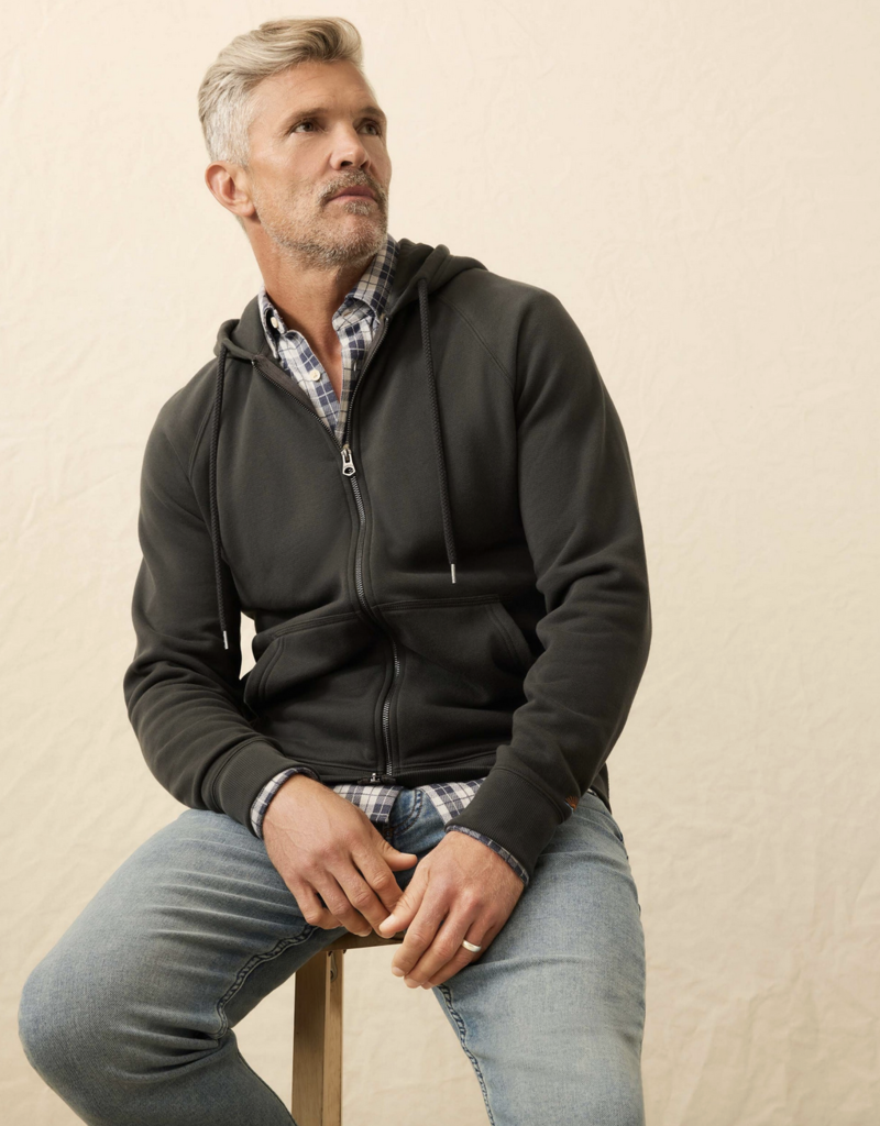 Faherty High Standard Fleece Zip Hoodie