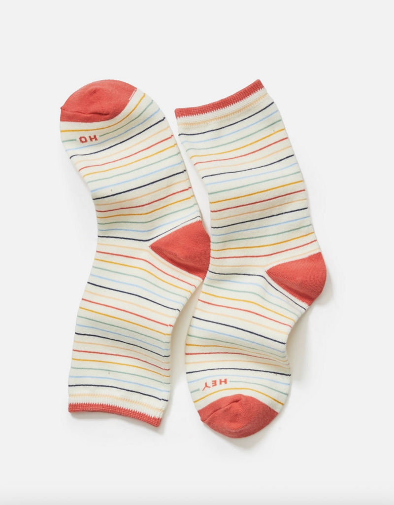 Marine Layer Hi-Ankle Crew Sock Multi Stripe