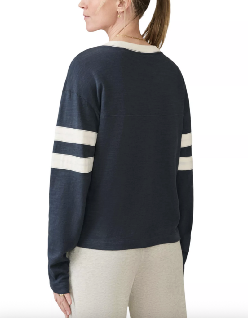 Faherty Sunwashed Slub Varsity V Neck