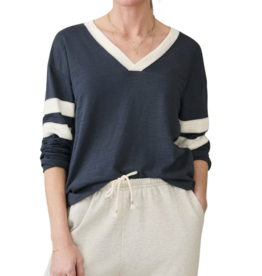 Faherty Sunwashed Slub Varsity V Neck