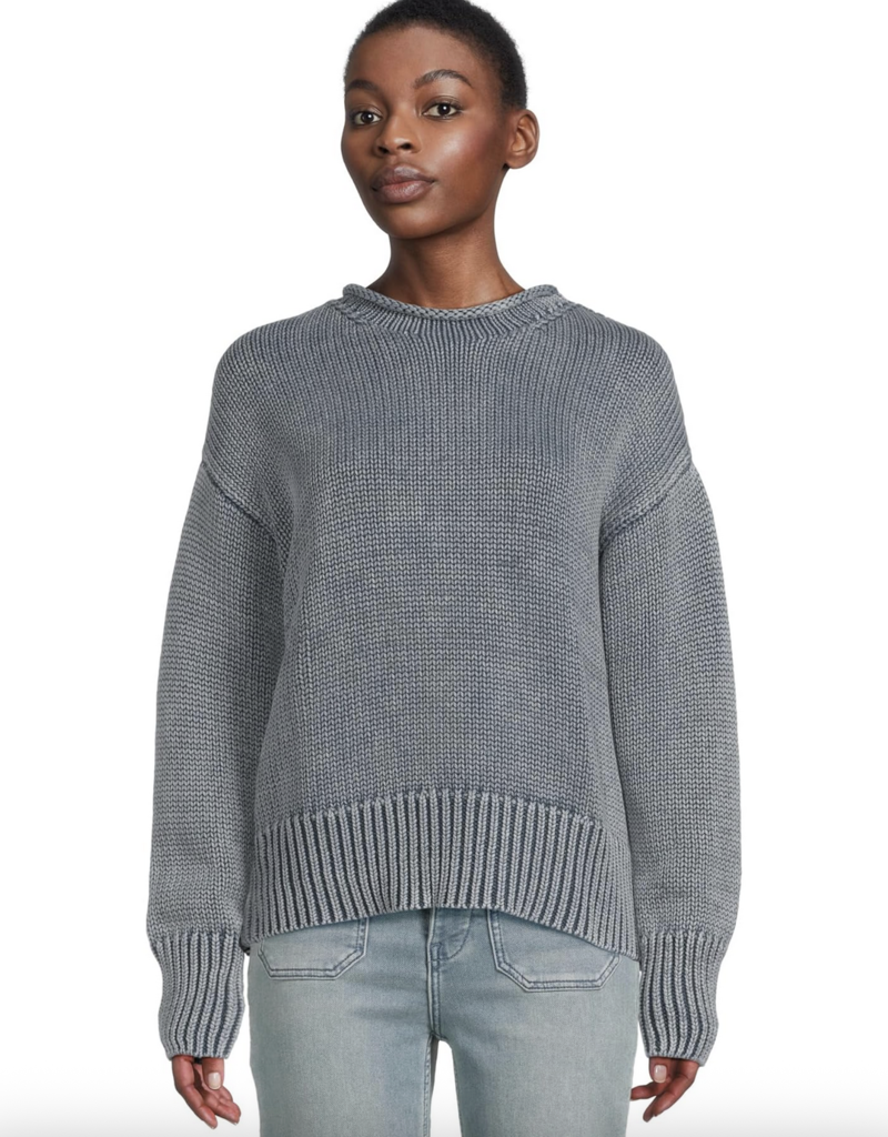 Faherty Sunwashed Cotton Roll Neck Sweater