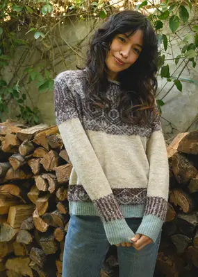 Sundry Clothing Reverse Jacquard Pullover Sweater