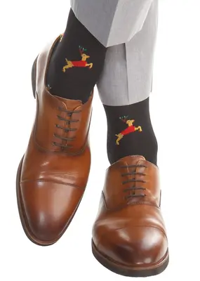 Dapper Classics Black Dashing Deer w/ Red Coat