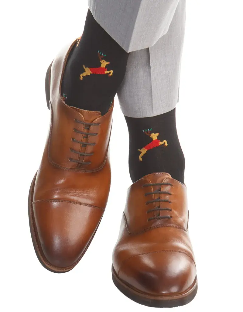 Dapper Classics Black Dashing Deer w/ Red Coat