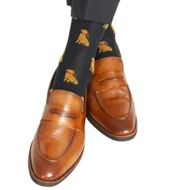 Dapper Classics Navy w/ Holiday Dog Socks