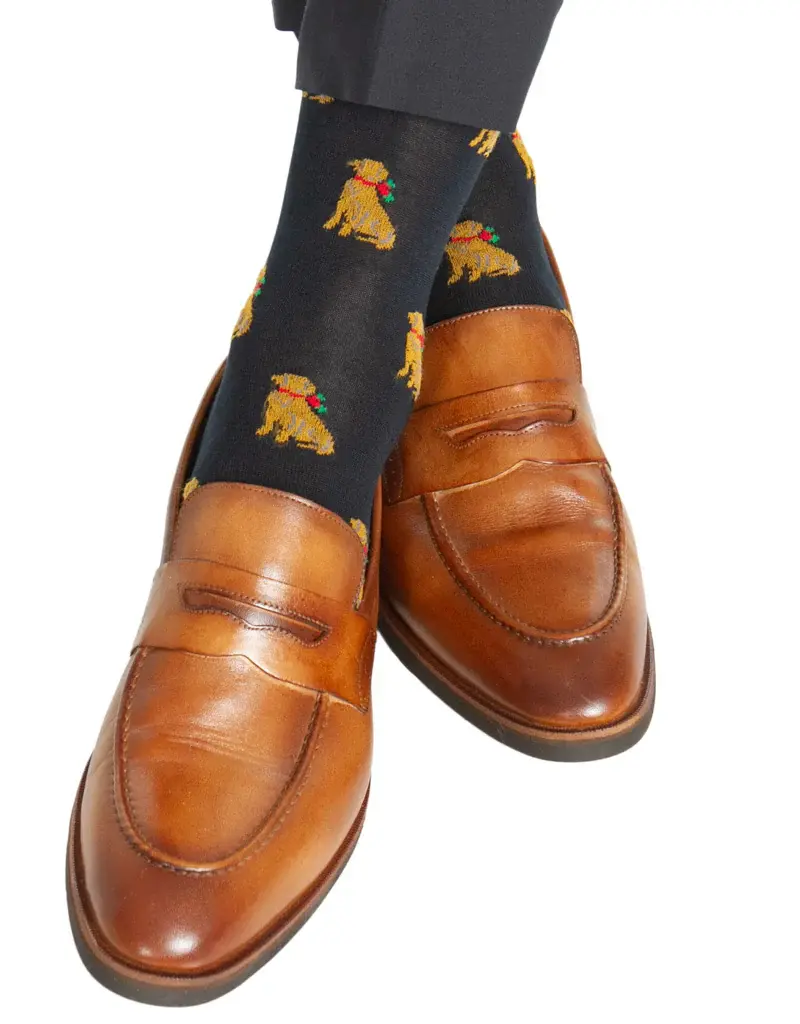 Dapper Classics Navy w/ Holiday Dog Socks