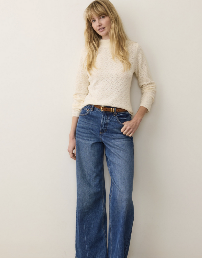 Marine Layer Lucia Pointelle Mock Neck Sweater