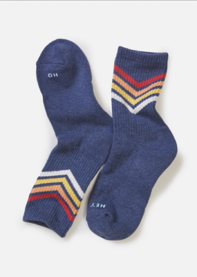Marine Layer Navy Sunset Chevron Stripe Sock One Size