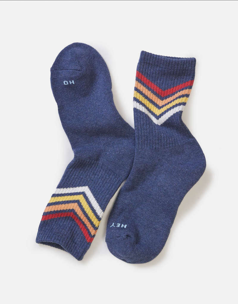 Marine Layer Navy Sunset Chevron Stripe Sock One Size
