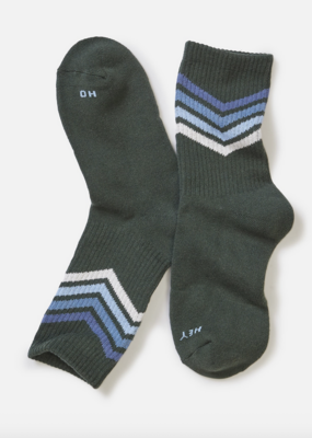 Marine Layer Green Cool Chevron Stripe Sock One Size