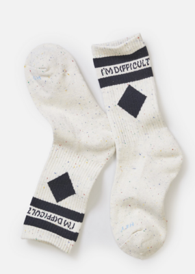 Marine Layer Boot Sock Oat Meal Im Difficult One Size