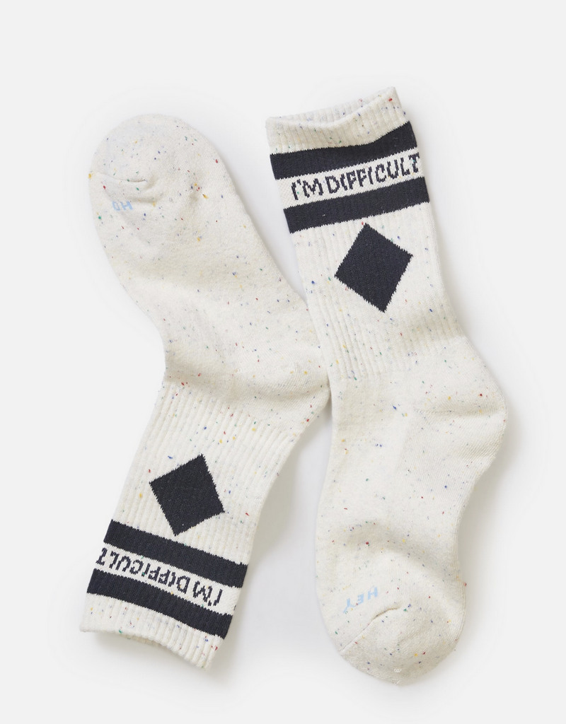 Marine Layer Boot Sock Oat Meal Im Difficult One Size