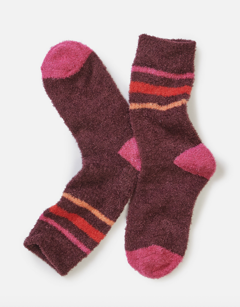 Marine Layer Fuzzy Sock Multi Fig One Size