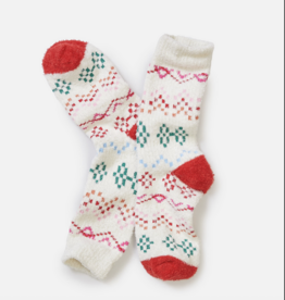 Marine Layer Fuzzy Sock Multi Fair Isle One Size
