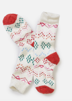 Marine Layer Fuzzy Sock Multi Fair Isle One Size