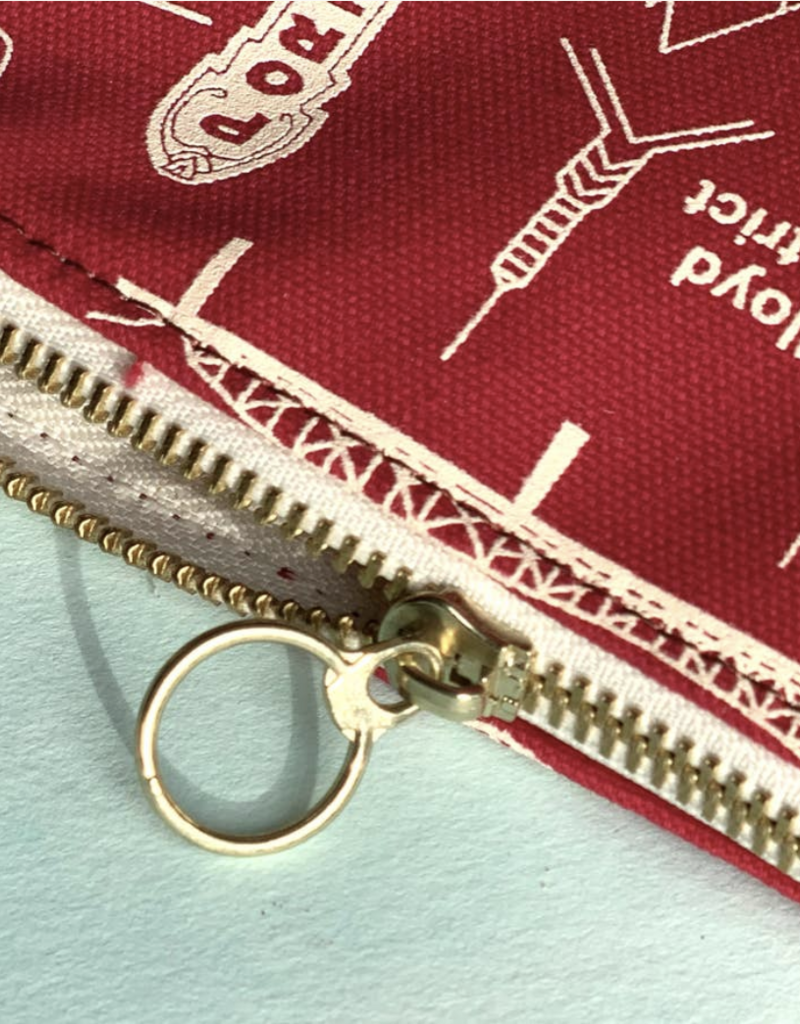 Maptote San Francisco Red Zipped Pouch