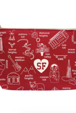 Maptote San Francisco Red Zipped Pouch