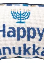 Peking Handicraft Happy Hanukkah Needlepoint Pillow