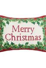 Peking Handicraft Merry Christmas Embroidered Pillow