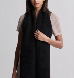 Barefoot Dreams CozyChic Grid Scarf Black