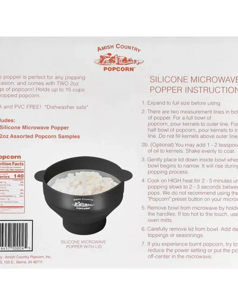 Amish Country Popcorn Silicone Microwave Popper