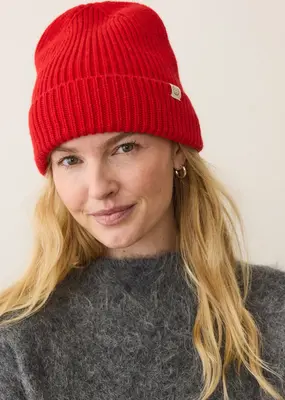Marine Layer Solid Beanie Cherry Red