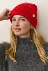 Marine Layer Solid Beanie Cherry Red