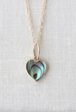 Kris Nations Abalone Heart Charm Necklace 18K Gold Vermeil