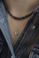 Kris Nations Abalone Heart Charm Necklace 18K Gold Vermeil